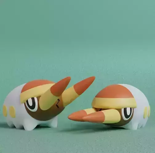 Pokemon - Grubbin with 2 poses 3D print model