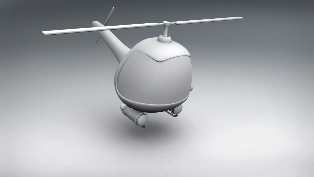 Vintage Red Helicopter 3D Model  3D model_7