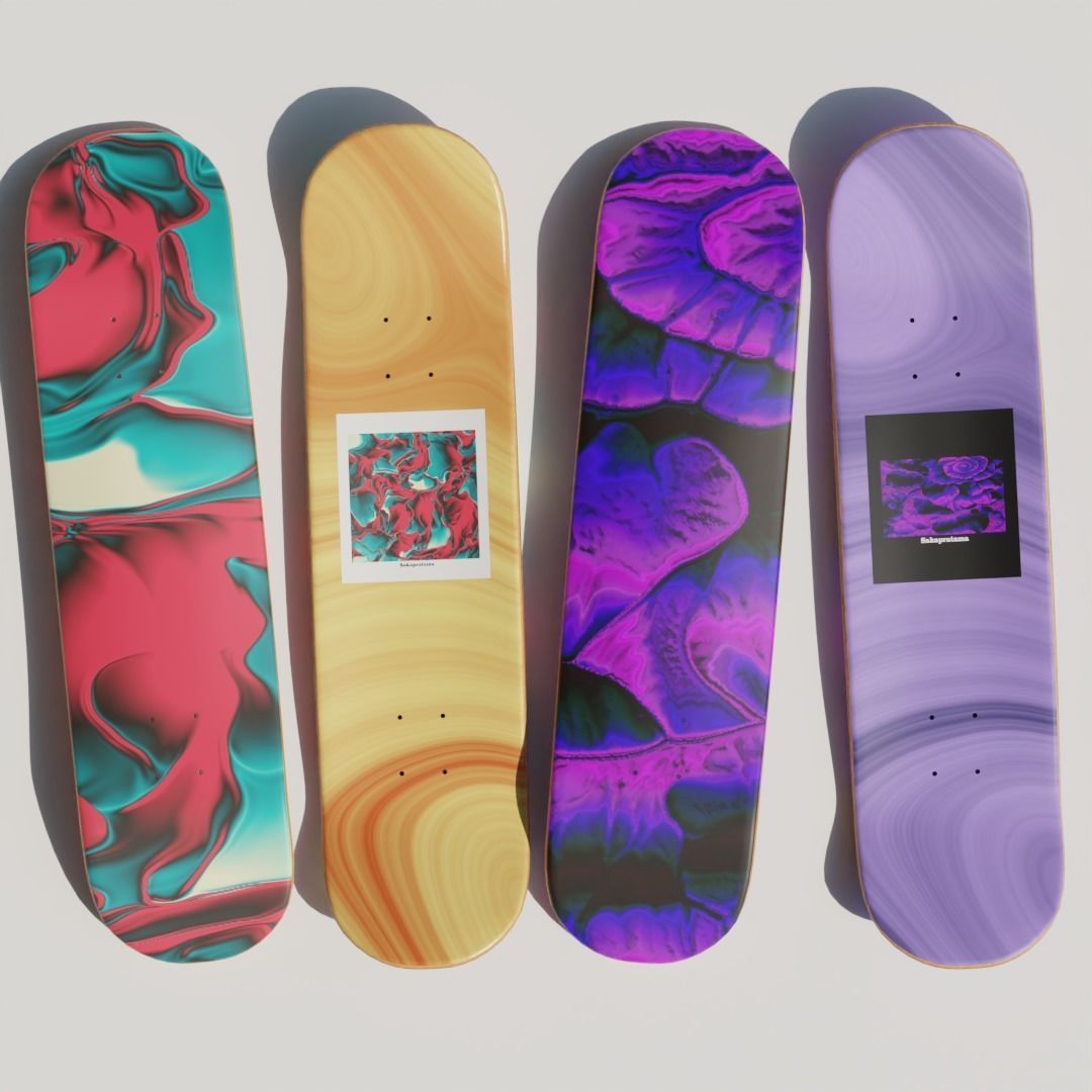 3d Modeling deckskate realistic render cycles 3D model_5