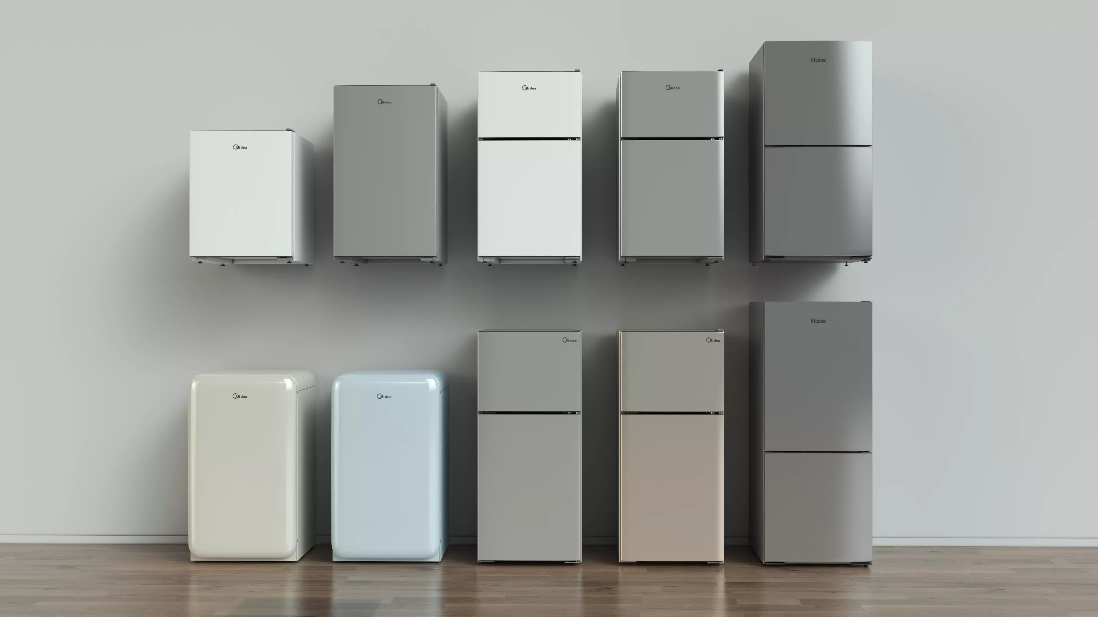 Midea refrigerator freezer 3D model_0