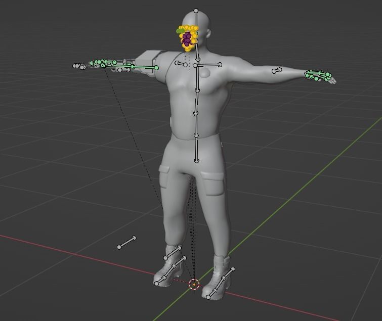 Cyborg character Low-poly 3D model_8