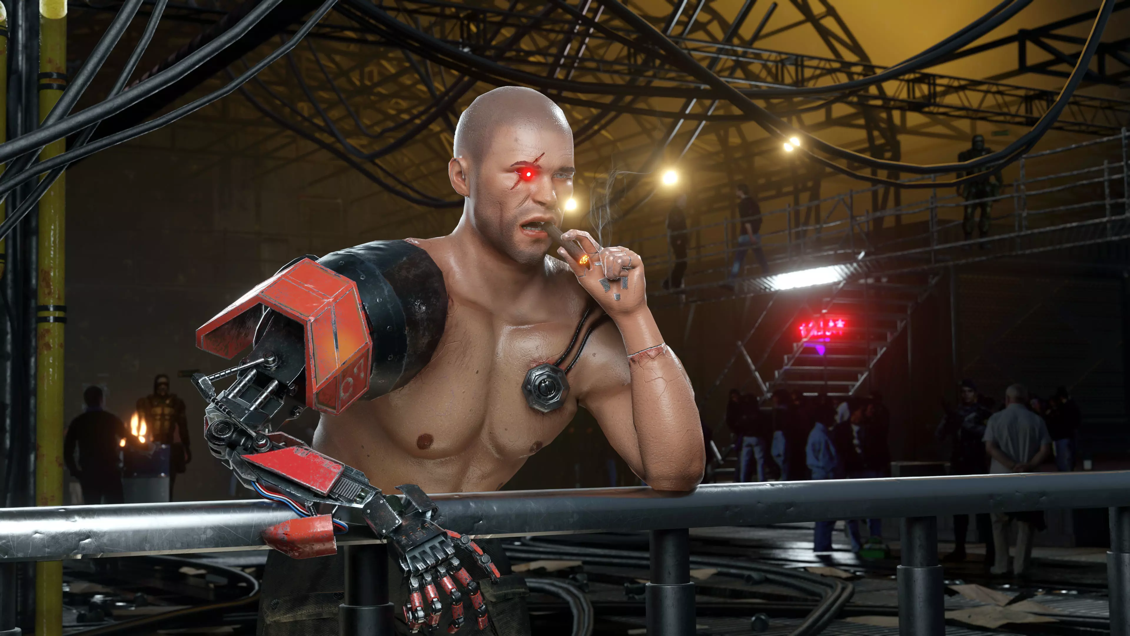 Cyborg character Low-poly 3D model_0