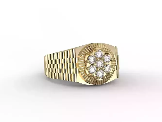 Luxury watch like mens ring 7 stones