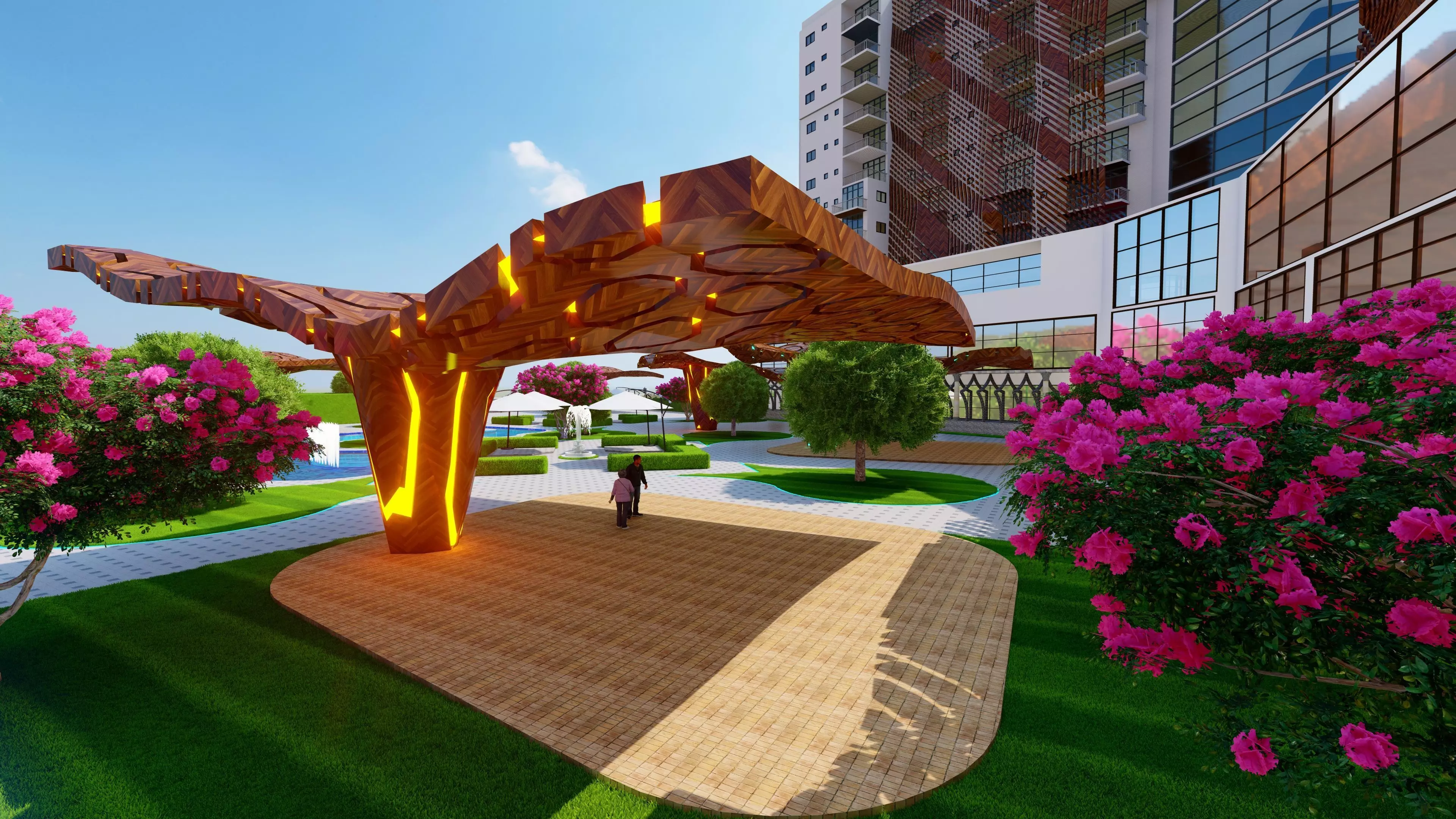 Parametric Pergola Free low-poly 3D model