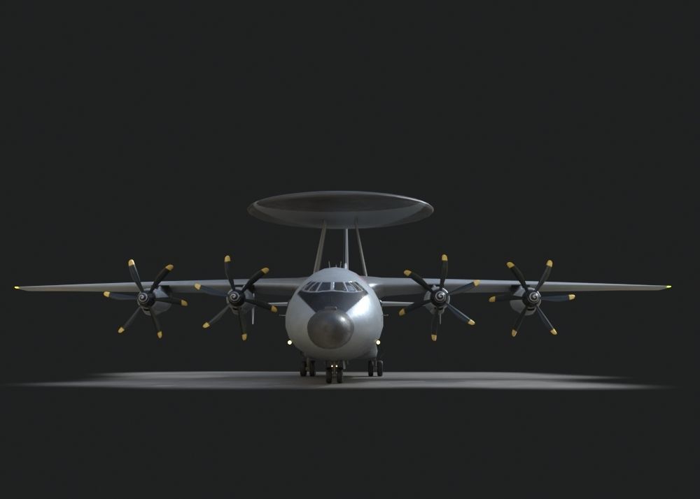 two coatings Chinese KJ500 awacs KJ-500H Yun9 Y9 Low-poly 3D model_7