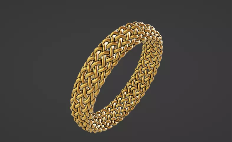 weave ring band braid US size 6 3D print model