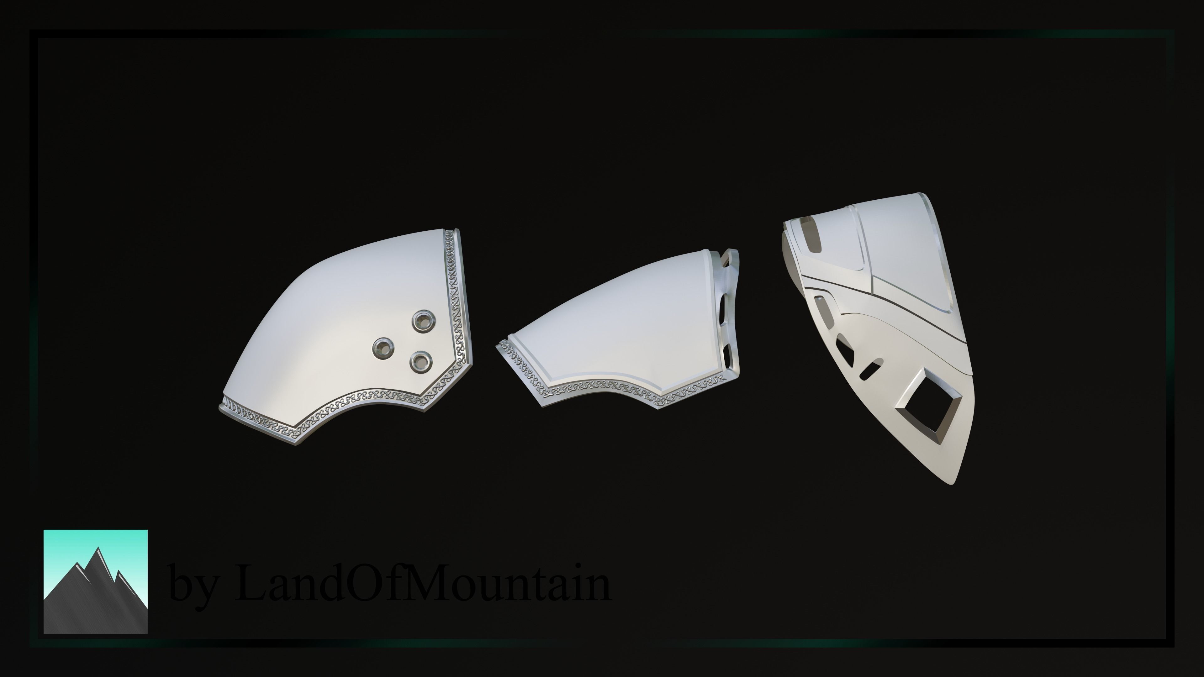 Final Fantasy VII - Sephiroth Pauldrons 3D print model_3