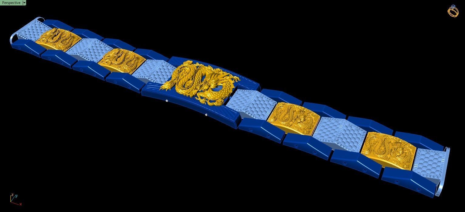 DRAGON Bracelet For Men 3D print model_2