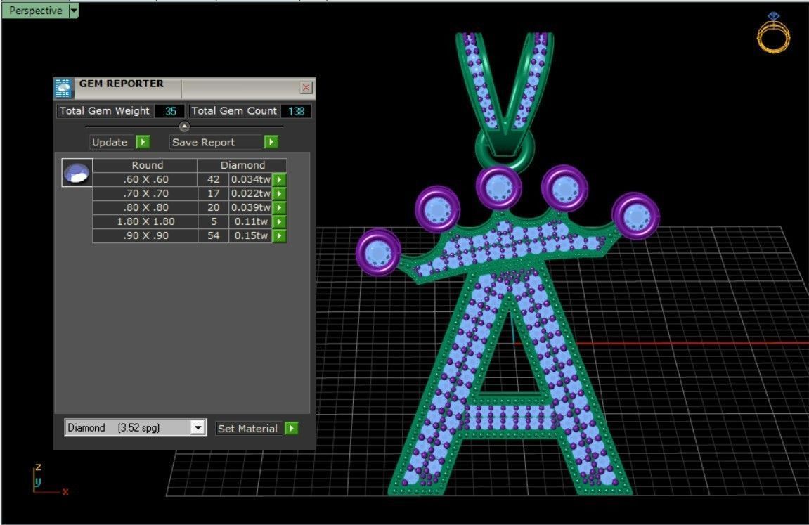 A letter pendant 3D print model_4