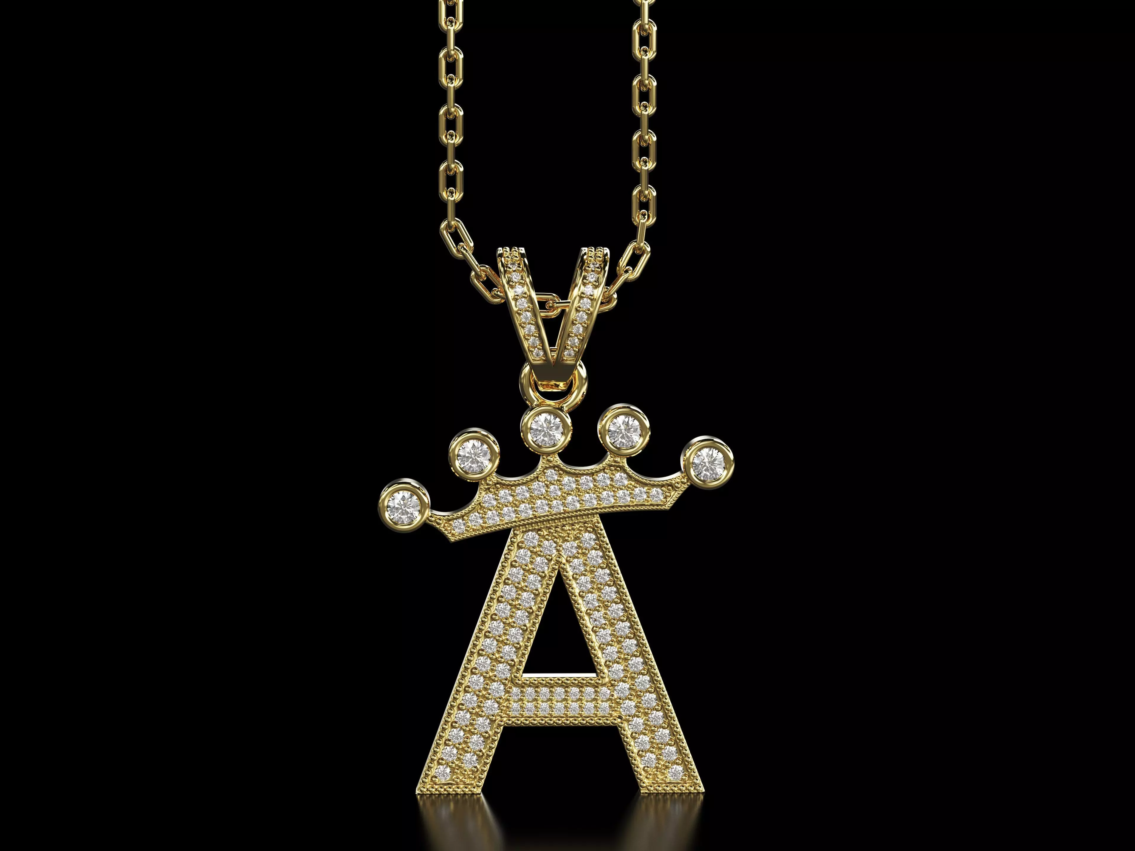 A letter pendant 3D print model_0