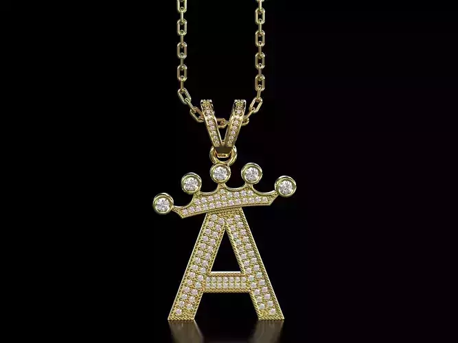 A letter pendant 3D print model