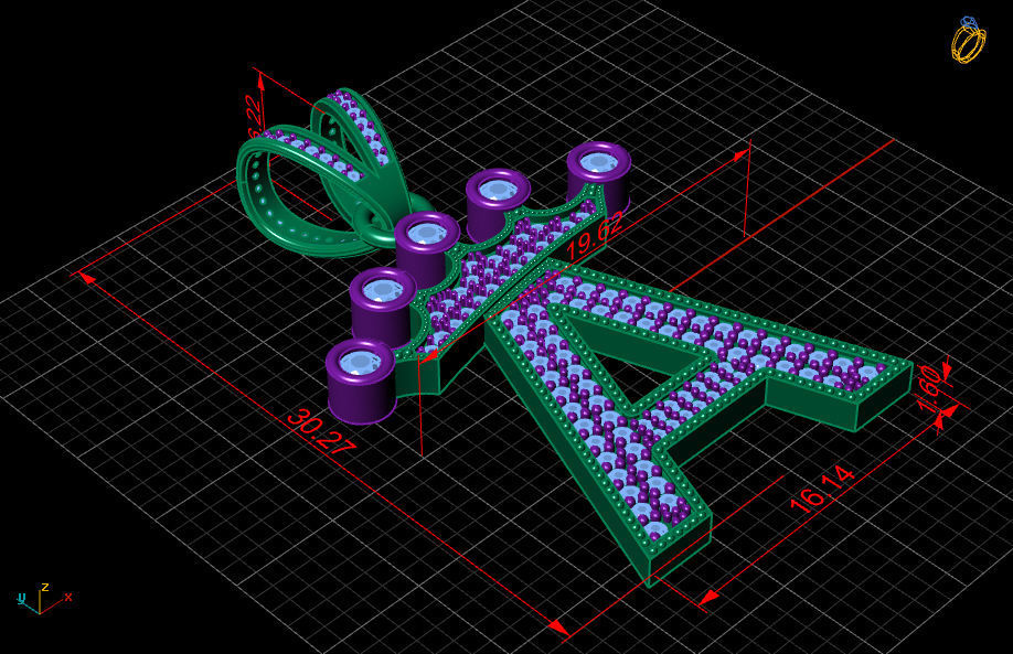 A letter pendant 3D print model_6