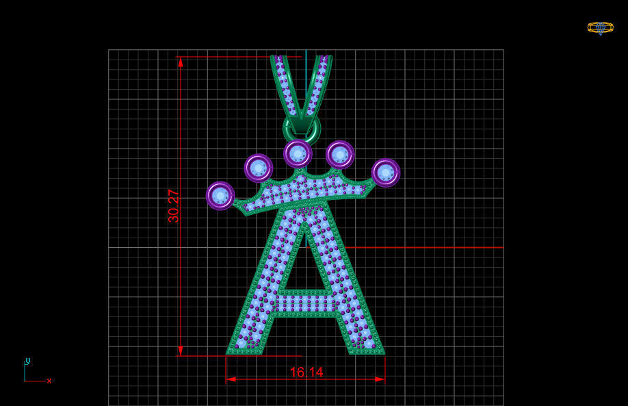 A letter pendant 3D print model_18