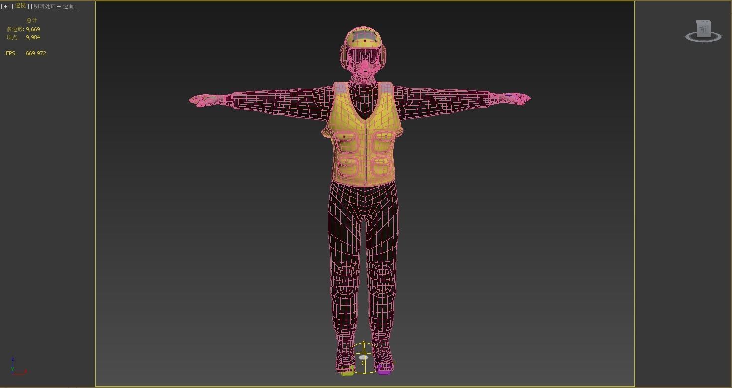 Chinese NAVY Flight Deck Crew PLAN Carrier Deck Signal Officer Low-poly 3D model_11