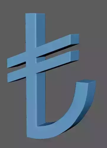 Turkish lira 3d model
