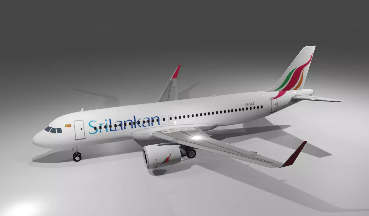 Sri Lankan Airlines airbus a320neo 3D model Low-poly 3D model