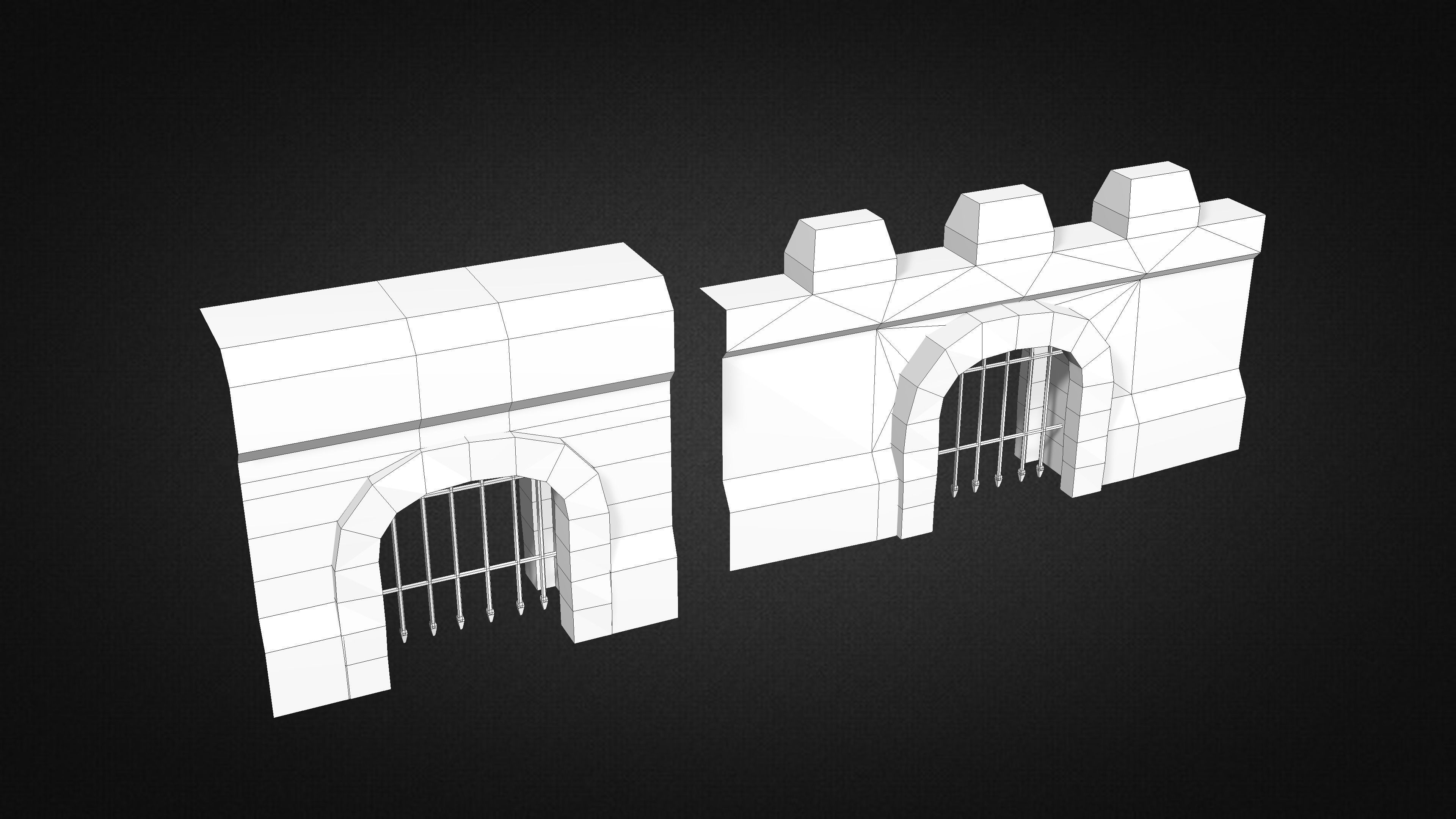 Medieval Stone Castle Pack Low-poly 3D model_6