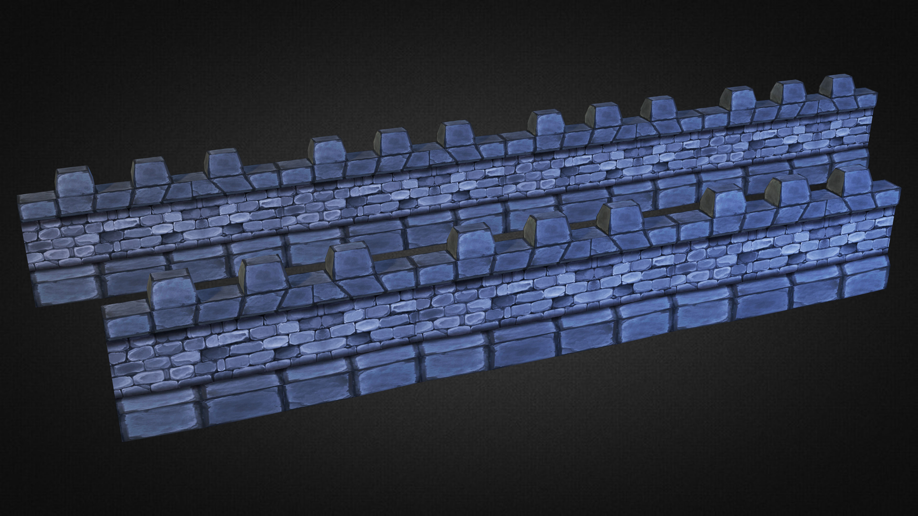 Medieval Stone Castle Pack Low-poly 3D model_3