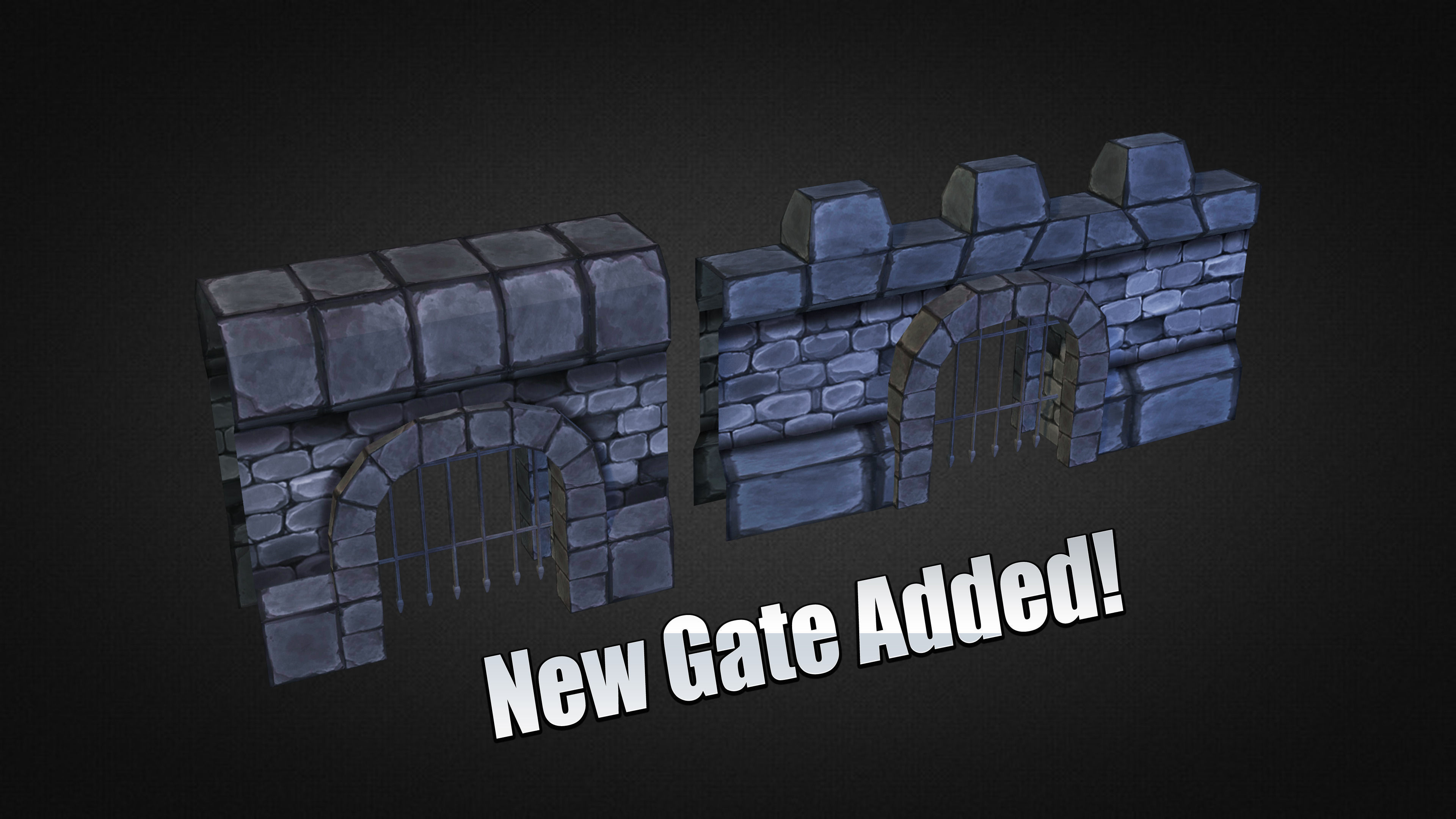 Medieval Stone Castle Pack Low-poly 3D model_1