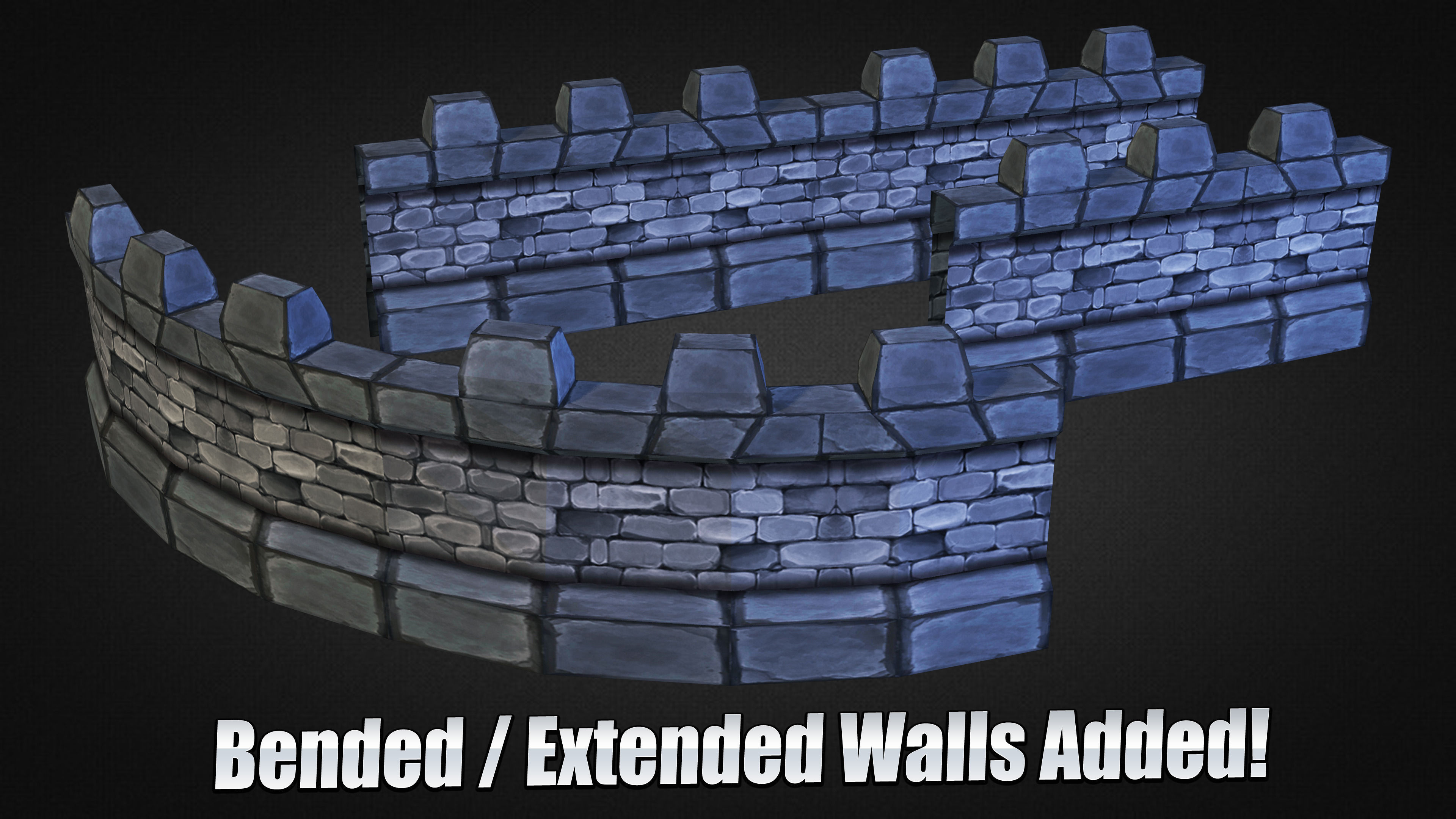 Medieval Stone Castle Pack Low-poly 3D model_2