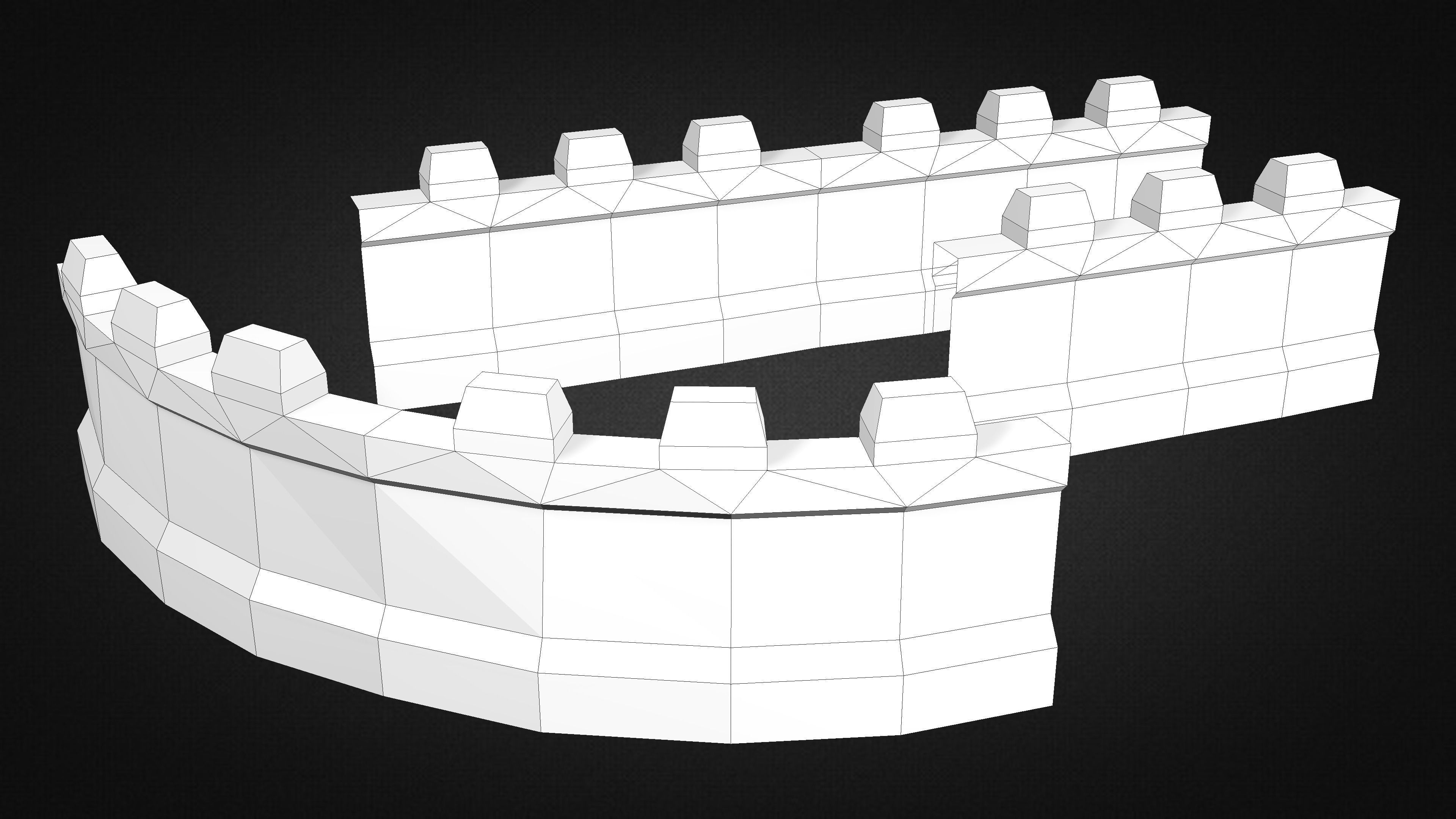 Medieval Stone Castle Pack Low-poly 3D model_7