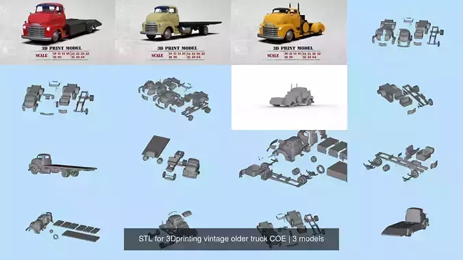 STL for 3Dprinting vintage older truck COE