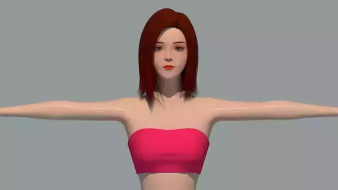 Realistic Female Character Maya Rig Model 3D model