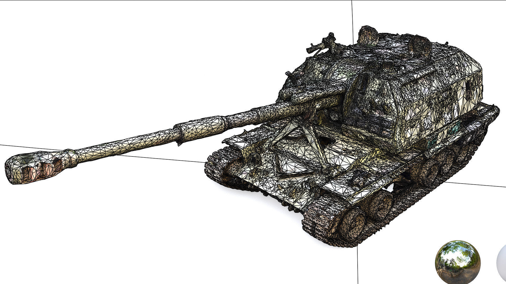 Destroyed 2S19 Msta 152 mm self-propelled howitzer M1990 3D model_5