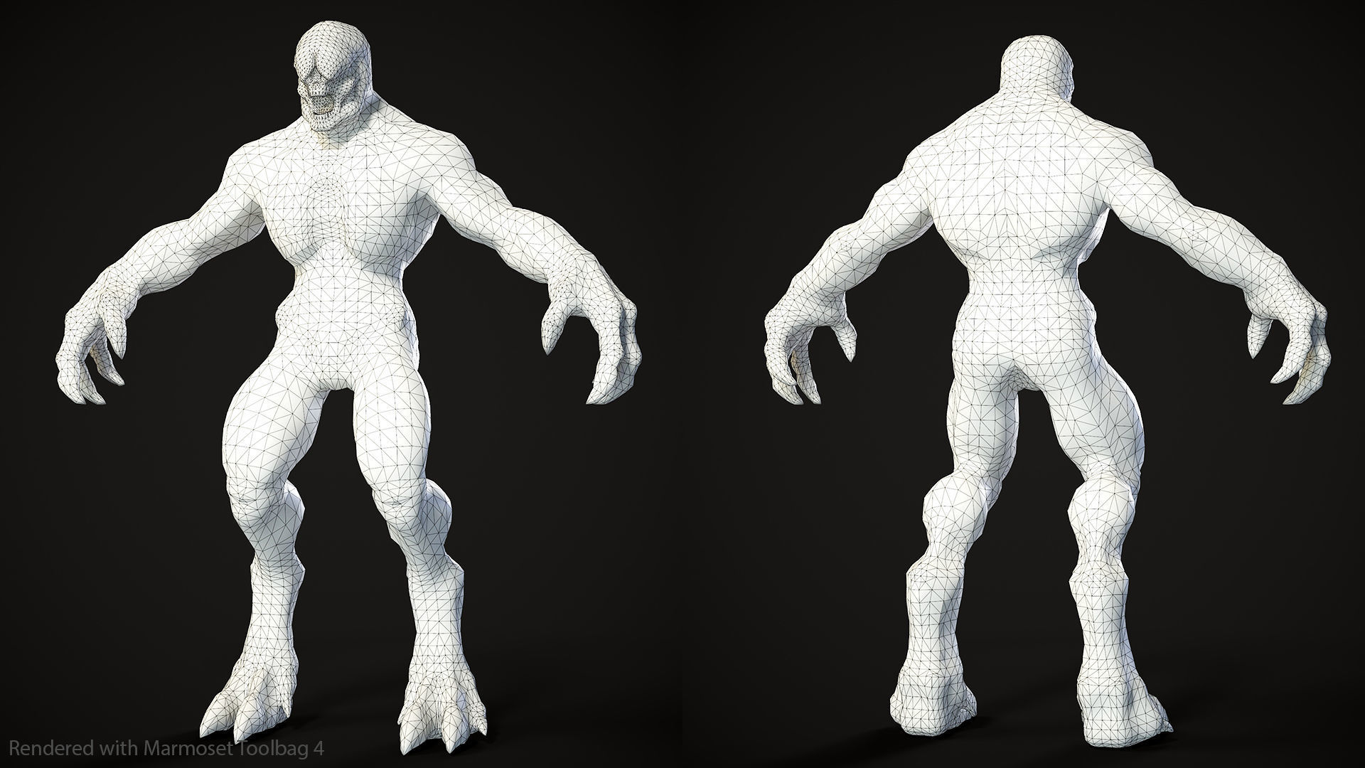 Horror Demon Creature v3 with 66 animations Low-poly 3D model_9