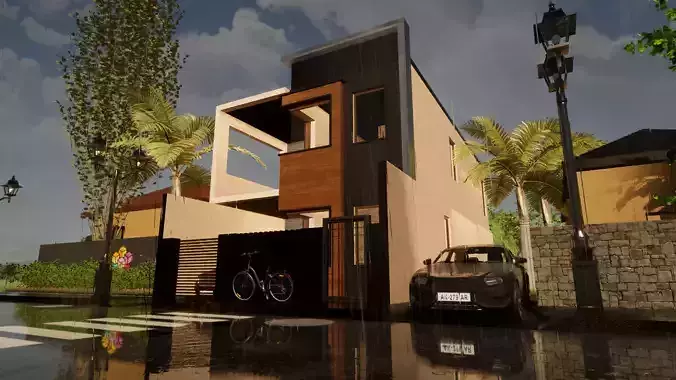 Two story modern house