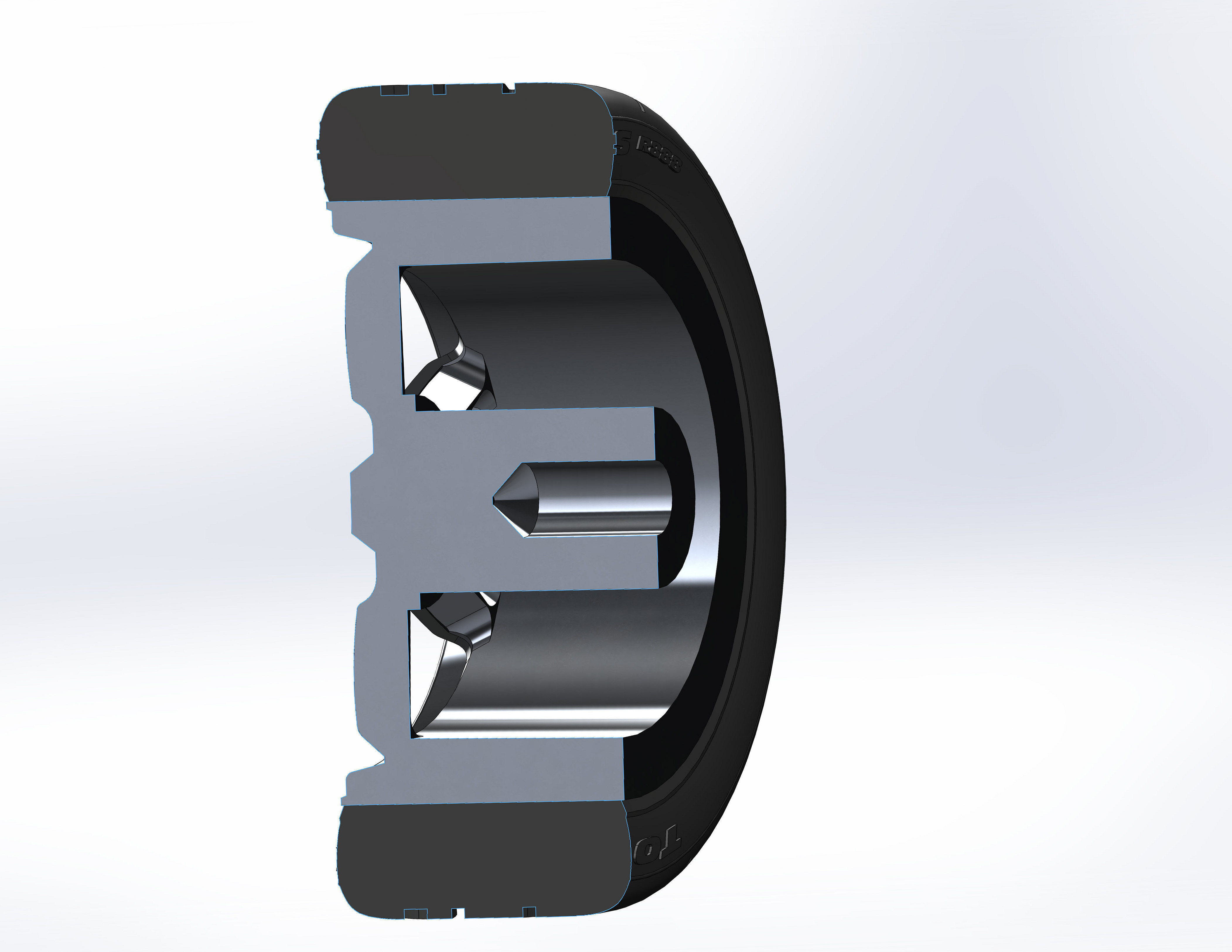 Wheel for scale model Rim TE37 tire with realistic tread pattern 3D print model_6