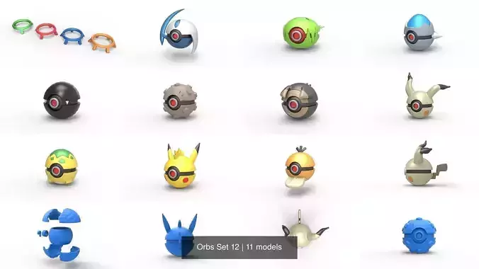 Orbs Set 12 3D Model Collection
