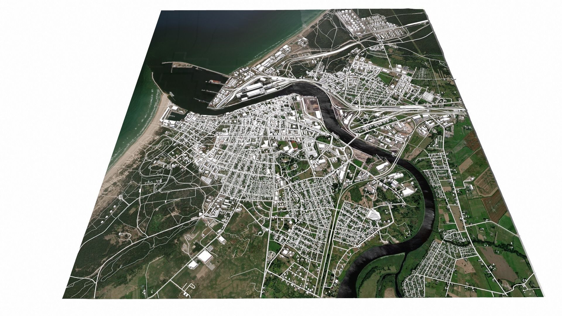 Cityscape Ventspils Latvia 3D model_3