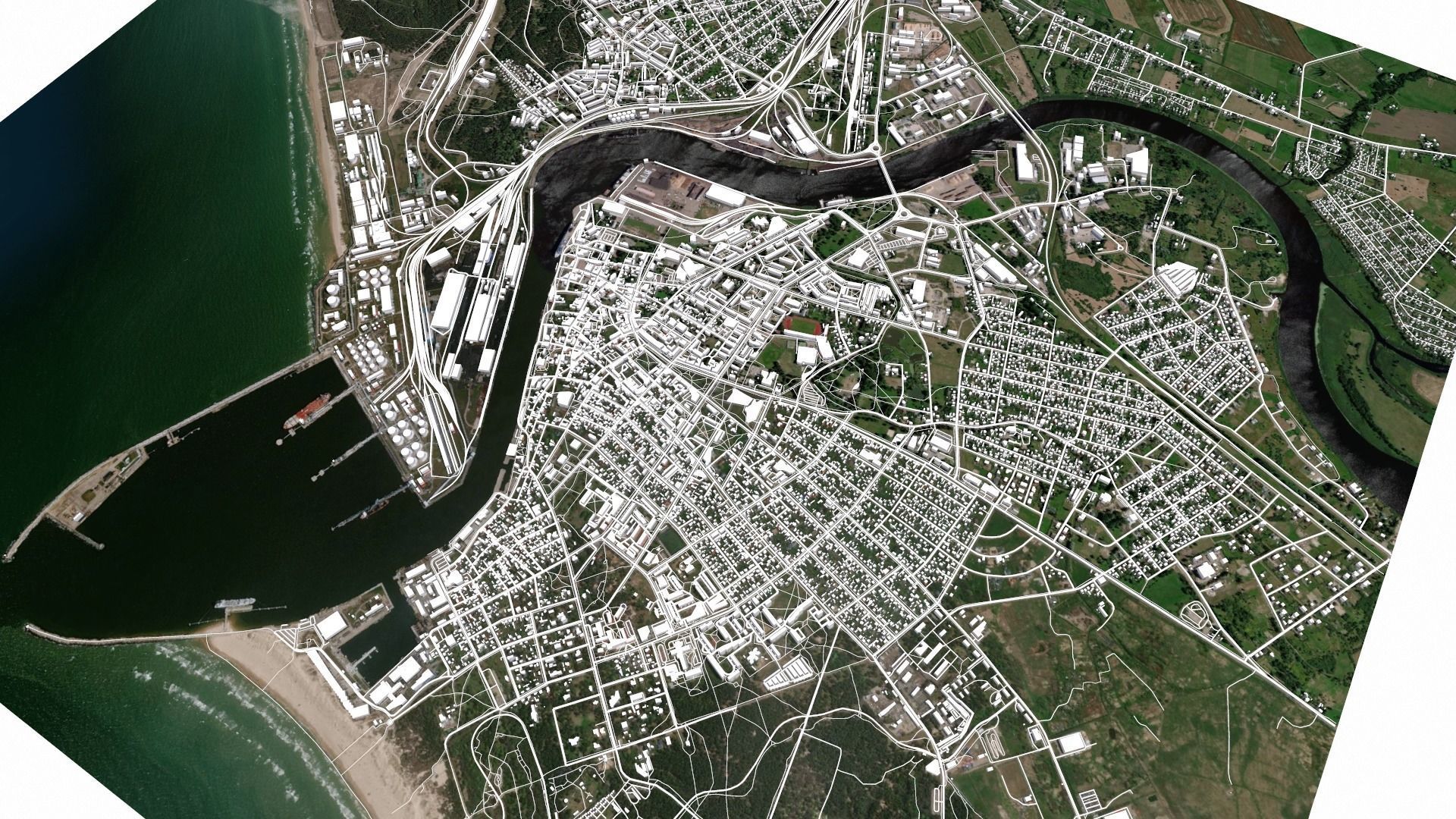 Cityscape Ventspils Latvia 3D model_7