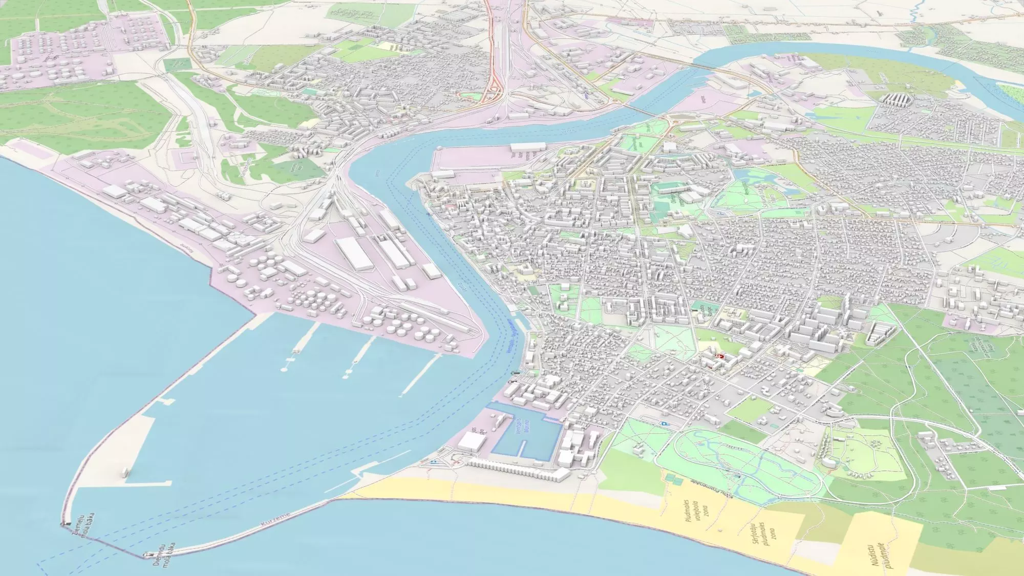 Cityscape Ventspils Latvia 3D model_0