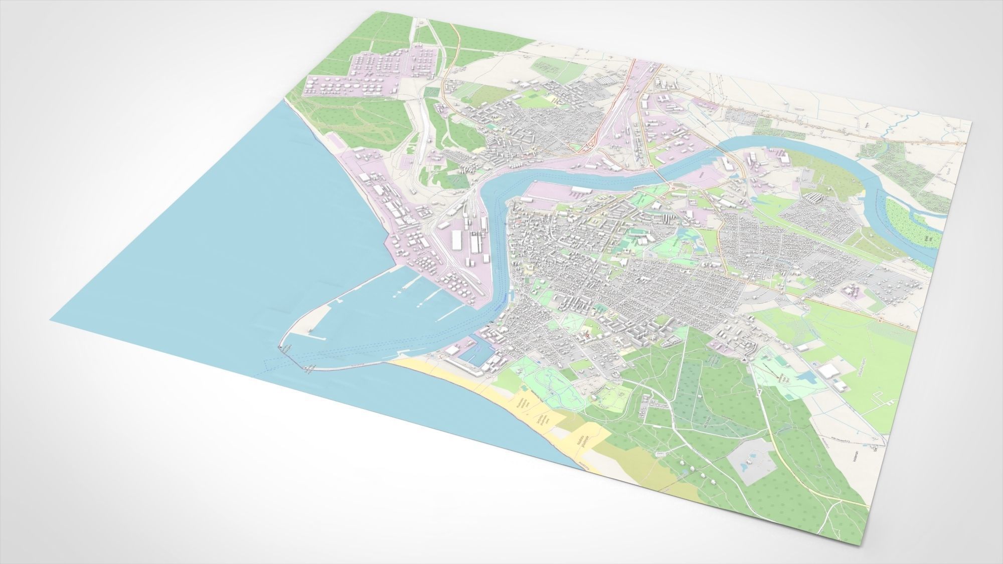 Cityscape Ventspils Latvia 3D model_9