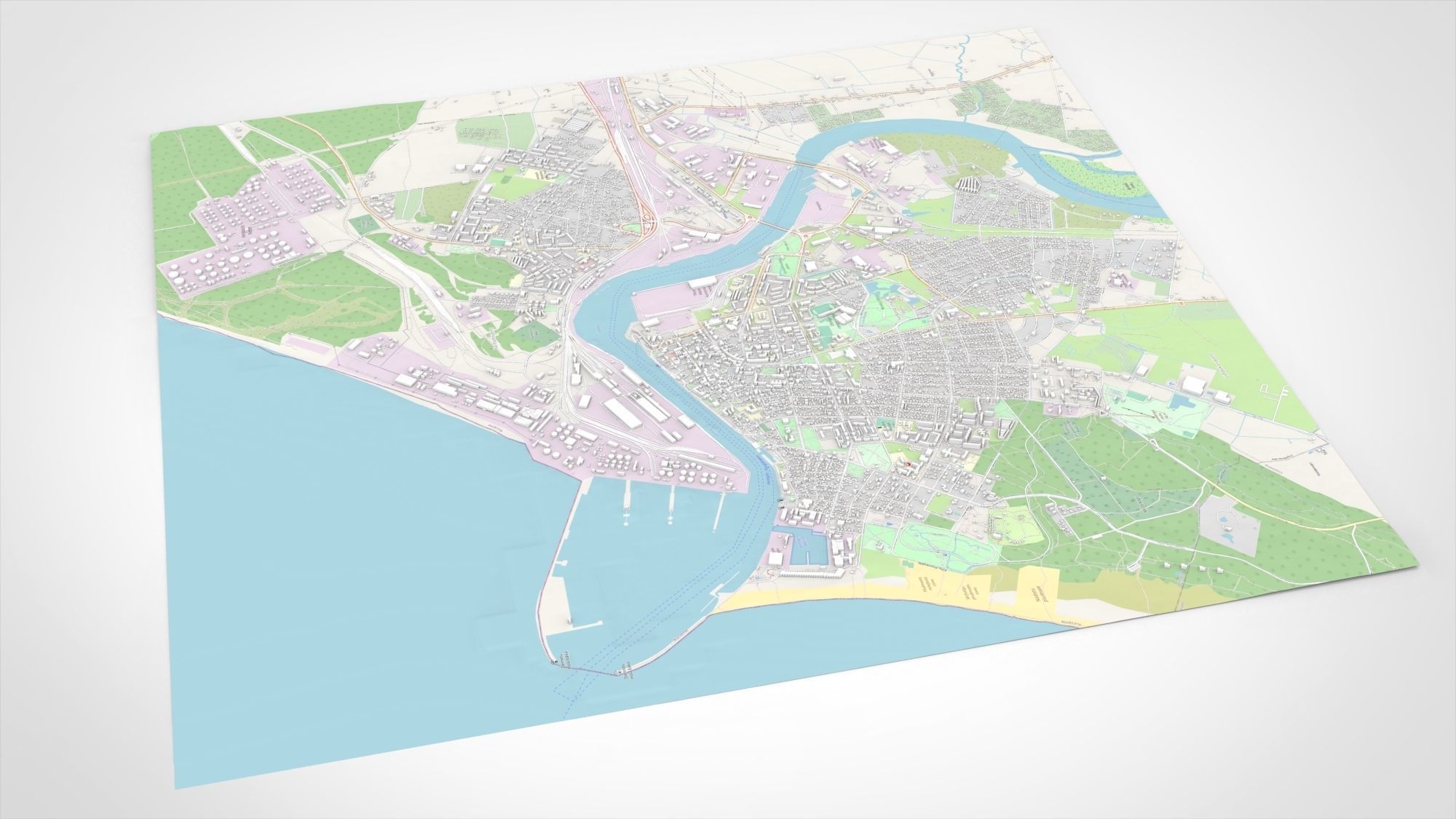 Cityscape Ventspils Latvia 3D model_11