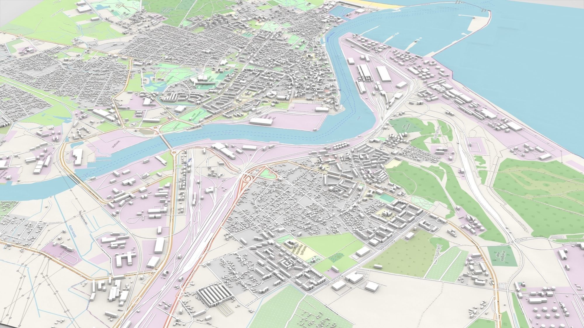 Cityscape Ventspils Latvia 3D model_4