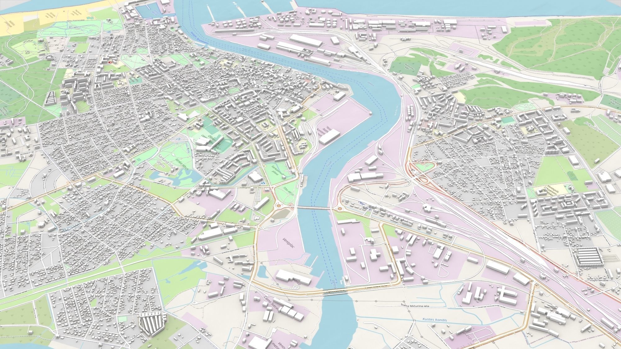 Cityscape Ventspils Latvia 3D model_6