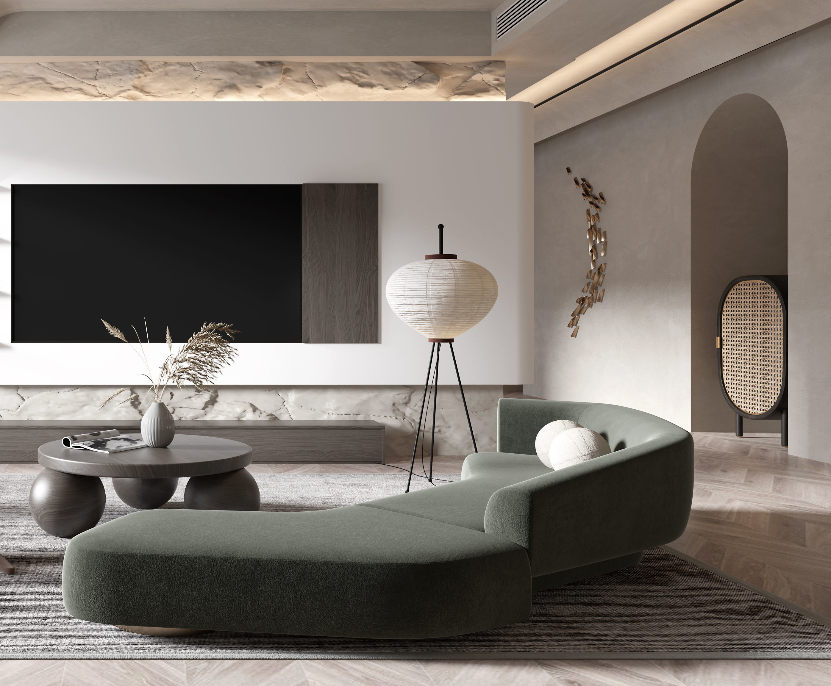 living room style Modern 3D model_1