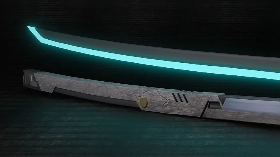 Sci-Fi Katana 3D model_1