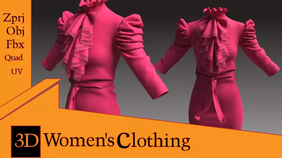 3d womens dress Free 3D model