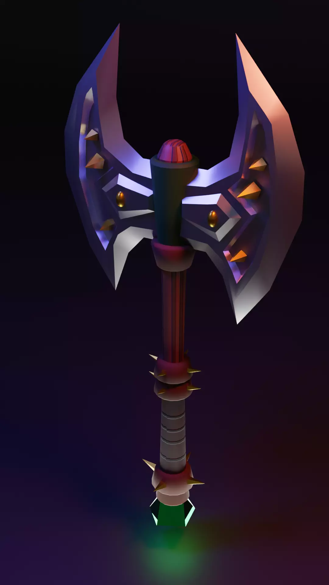 Axe low poly Low-poly 3D model_0