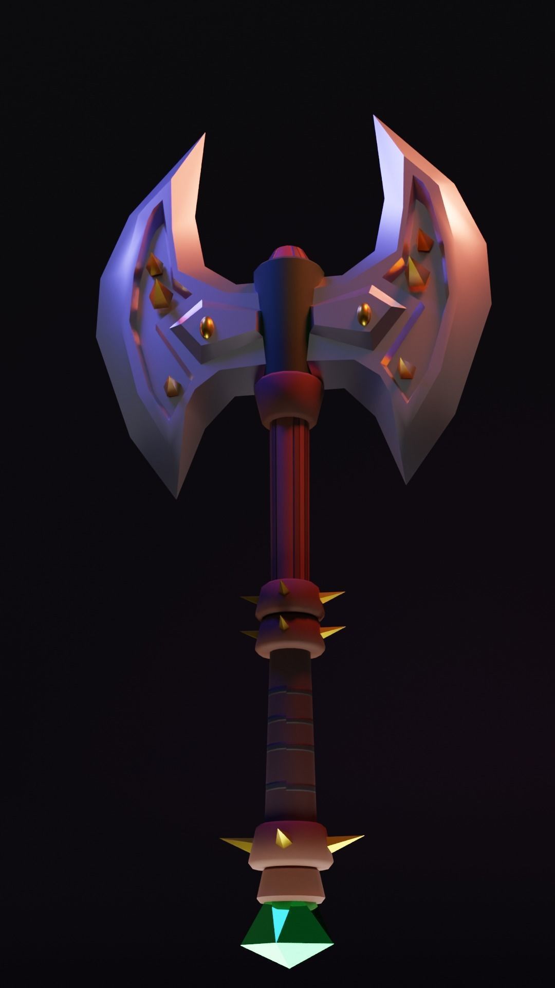Axe low poly Low-poly 3D model_4