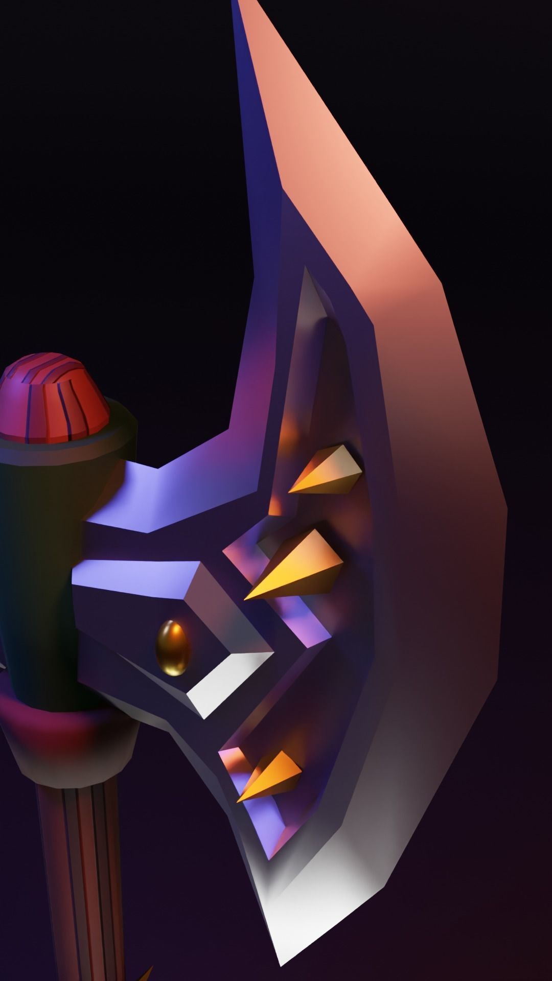 Axe low poly Low-poly 3D model_2