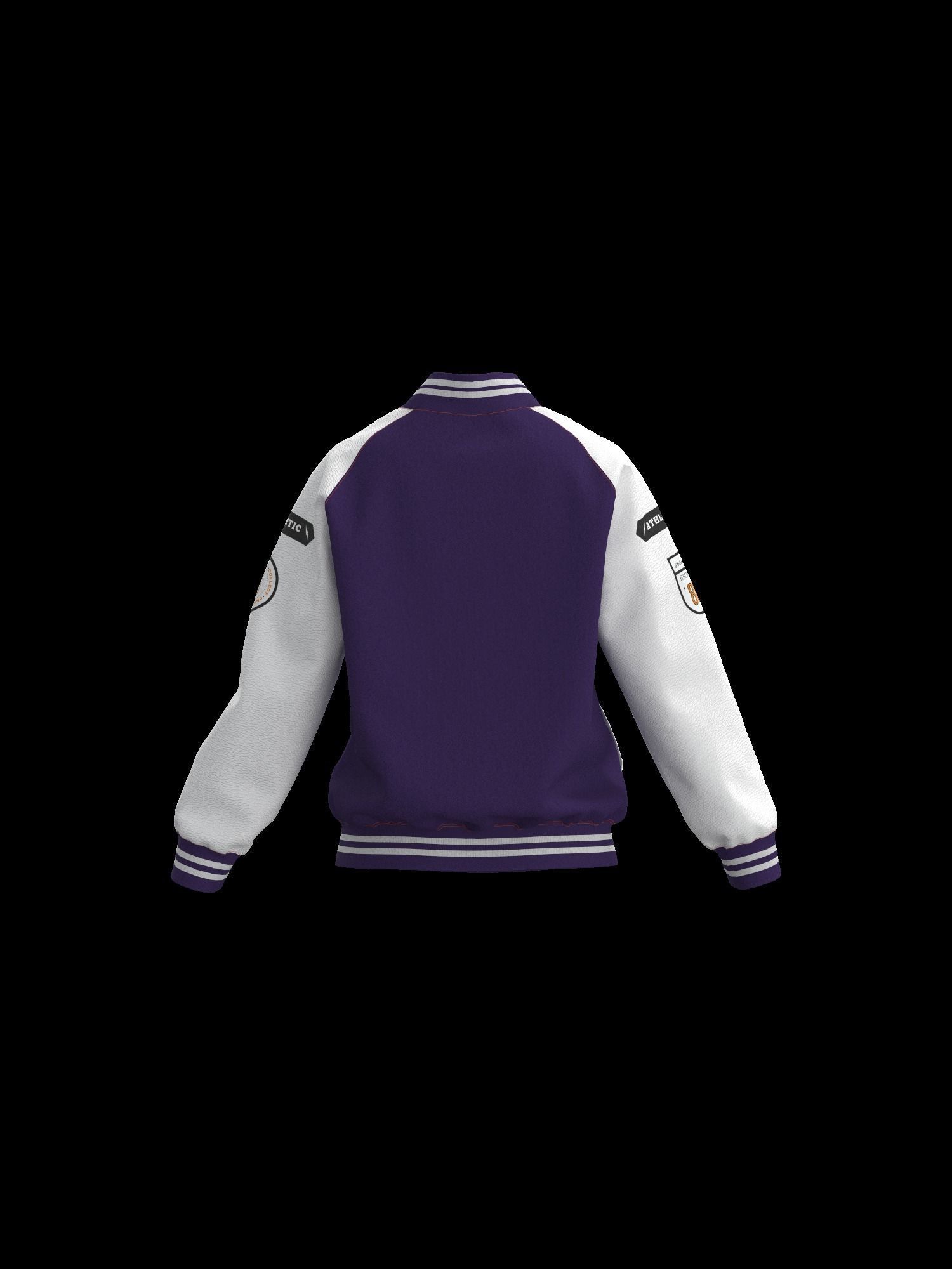 Female raglan varsity jacket 3D model_15