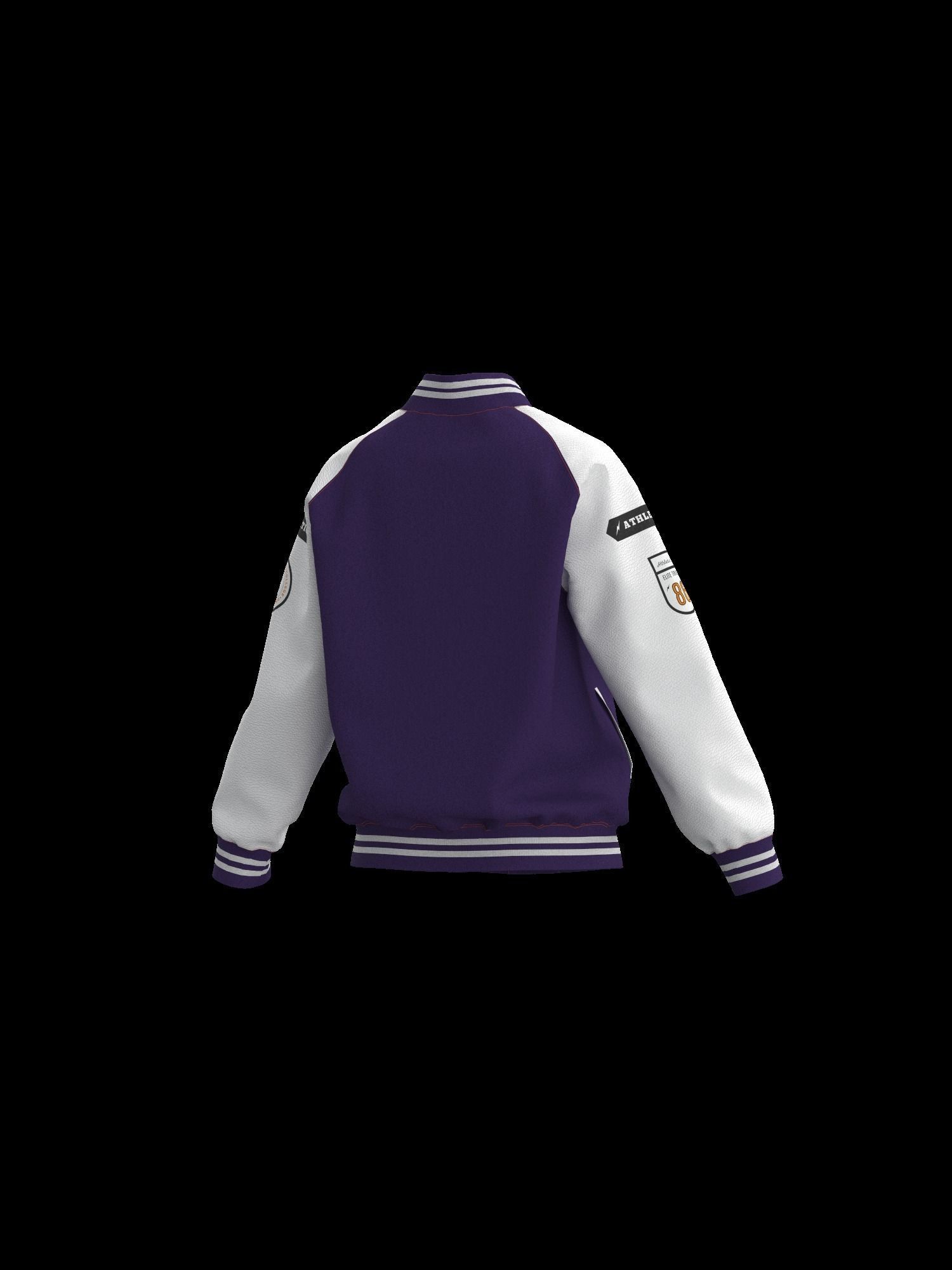 Female raglan varsity jacket 3D model_14