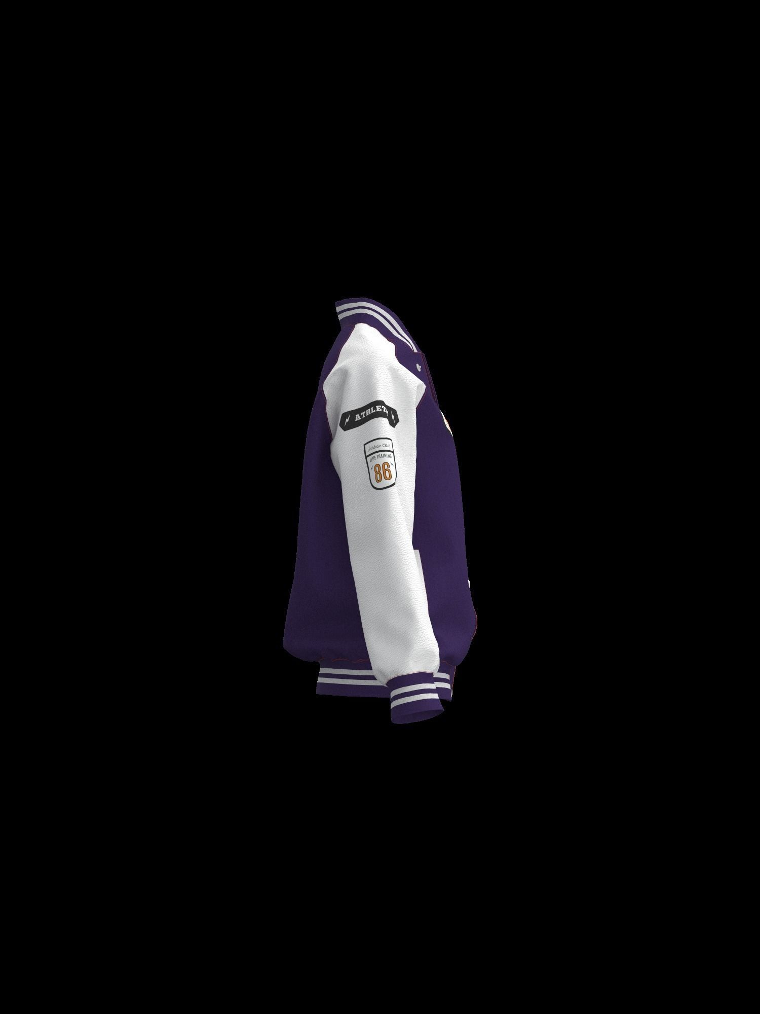 Female raglan varsity jacket 3D model_11