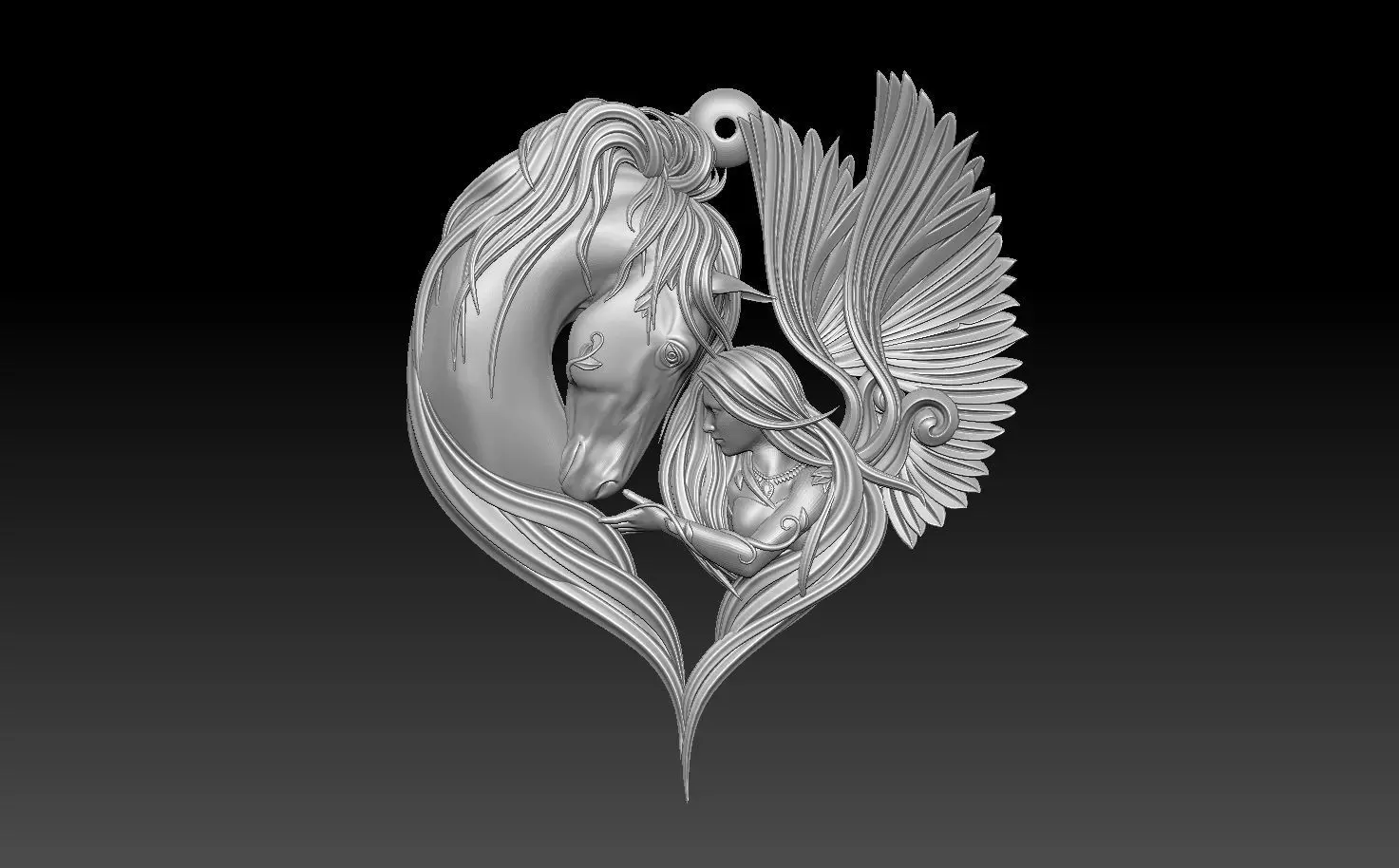 HM Girl and Horse Keychain 3D print model