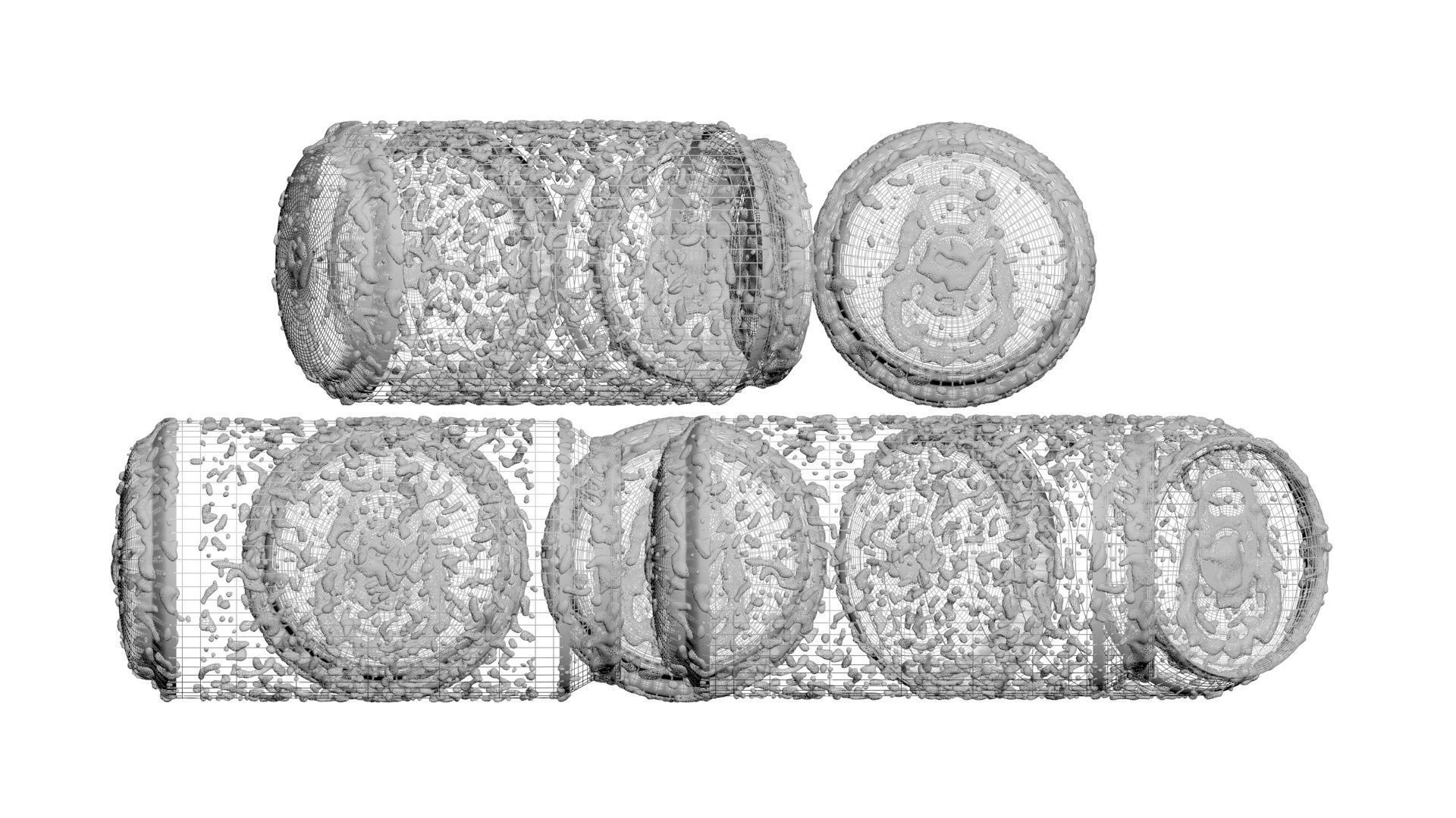 Wet Aluminium Soda Cans Set 3D model_27